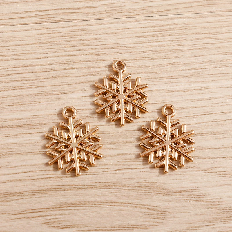 20pcs Cute Alloy Christmas Snowflake Charms Pendants for Jewelry Making Drop Earrings Necklaces Bracelets DIY Crafts Accessories