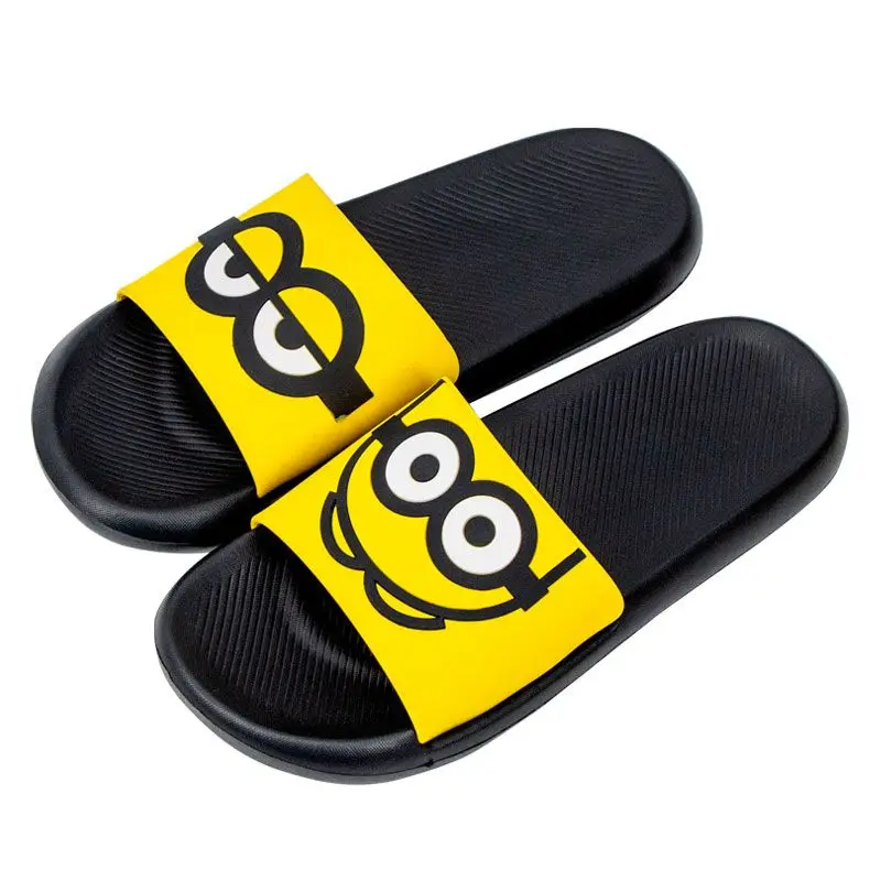 Anime Minions Slippers Cartoon Cute Boy Girl Anti-Slip Comfortable Home Sandals Kawaii Summer Outdoor Beach Shoes Couple Model