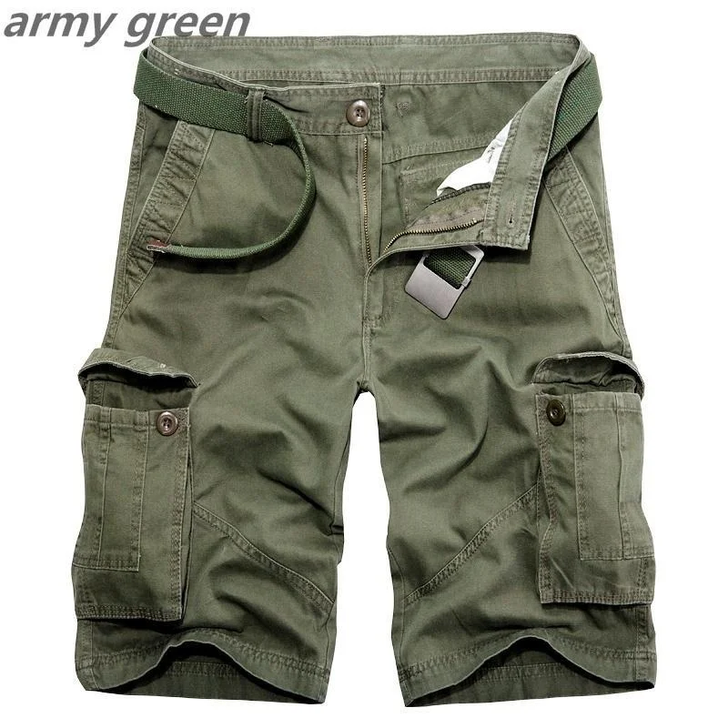 Fashion Men's Tactical Military Cargo Overall Loose Casual Multi-Pocket Hiking Combat Shorts