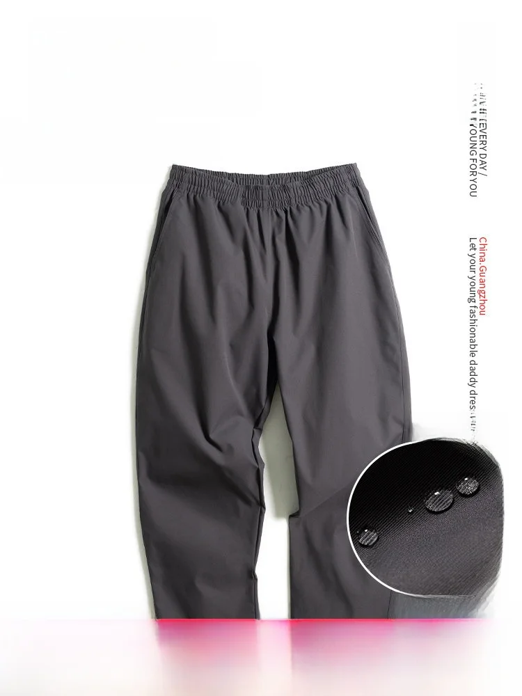 

Мужские повседневные брюки прямого кроя для мужчин среднего возраста, весенне-осенние, свободные, длинные, базовые, однотонные