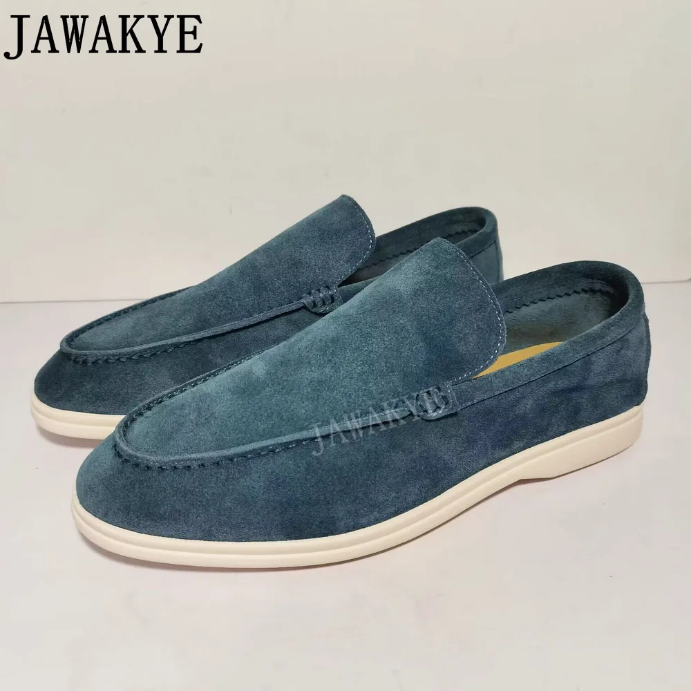 JAWAKYE Couple Shoes Male Casual Business Loafers Luxury Brand Moccasins Slip On Lazy Shoes Leather Oxfords Men\'s Driving Shoes