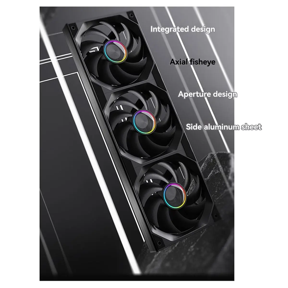 [VALUE PACK]360mm ARGB PC Case Fan Water-Cooled Fan Monolithic Structure PWM Forward Fan Kits White