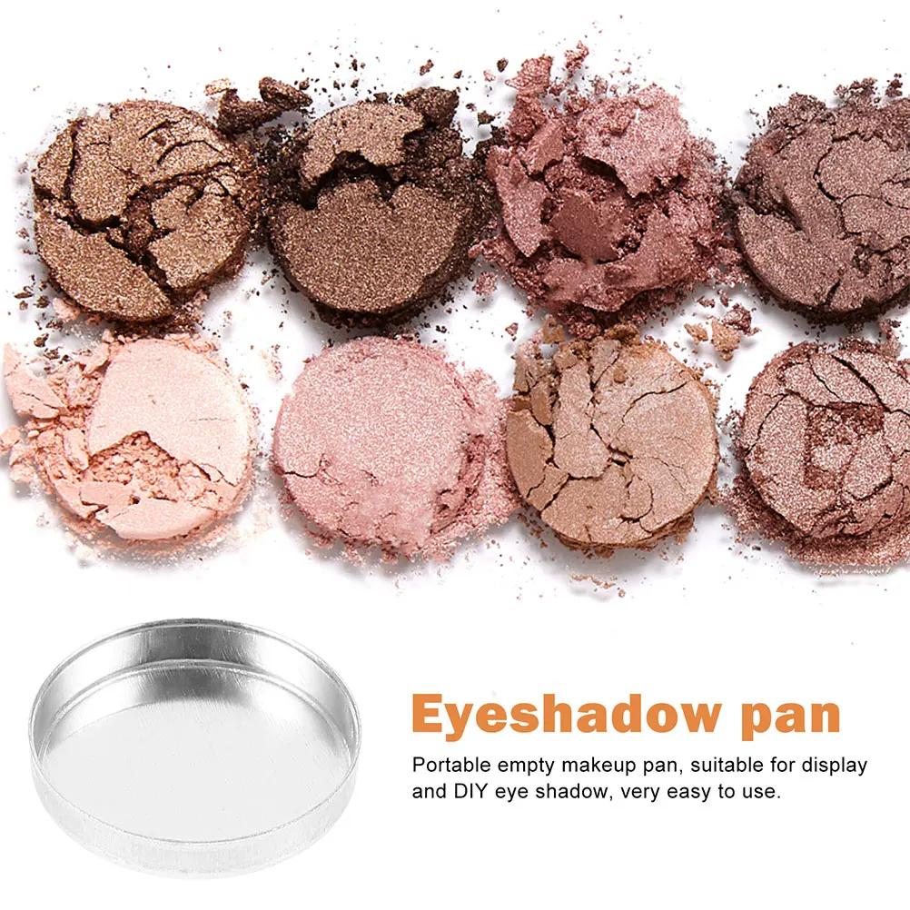 

30pcs DIY Makeup Pressing Tool Empty Eyeshadow Pan Reusable 26mm Round Aluminum Discs for Travel Lightweight Women Set