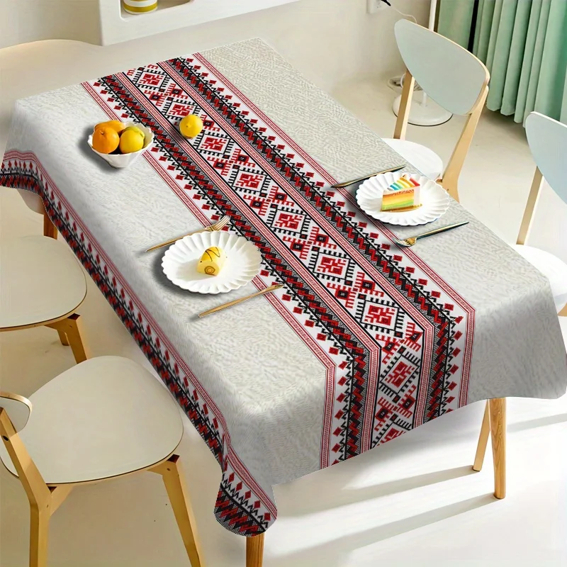 [Product] - 1pc Attractive Pattern Tablecloth Square Tablecloth for Kitchen, Dining Room, Home Use, Holiday Usezyc