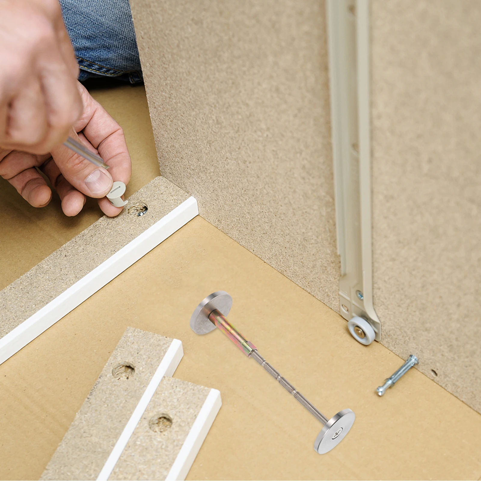 

Stainless Steel Door Hole Cover Plate Metal Matte Deadbolt Cover for Home Exterior Interior Doors Security Enhancement