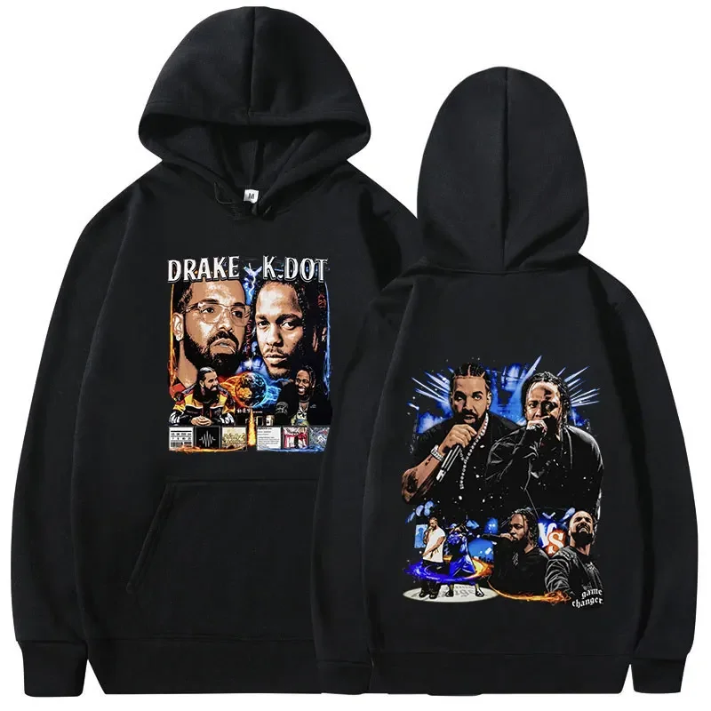 

Rapper Kendrick Lamar Drake Hoodies Men Fashion Hip Hop Vintage Sweatshirts Harajuku Casual Long Sleeve Pullovers Streetwear