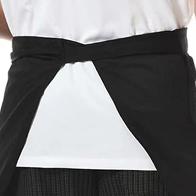 Universal Unisex Half Bust Bib Apron Restaurant Kitchen Coffee Tea Shop Waitress Chef Uniforms Waist Short Apron With Pockets