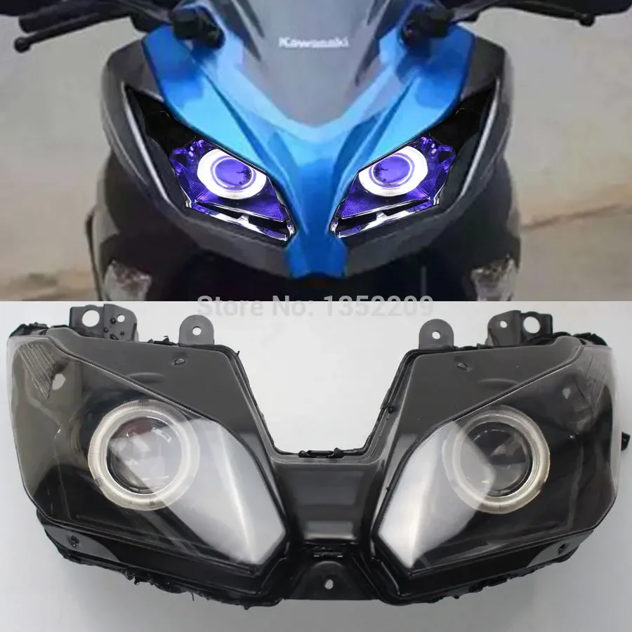 

Motorcycle Headlight Angel Devil Eye LED Headlight Assembly Front Headlamp For Honda CBR600 F4i 01-07 Head Light faro para moto