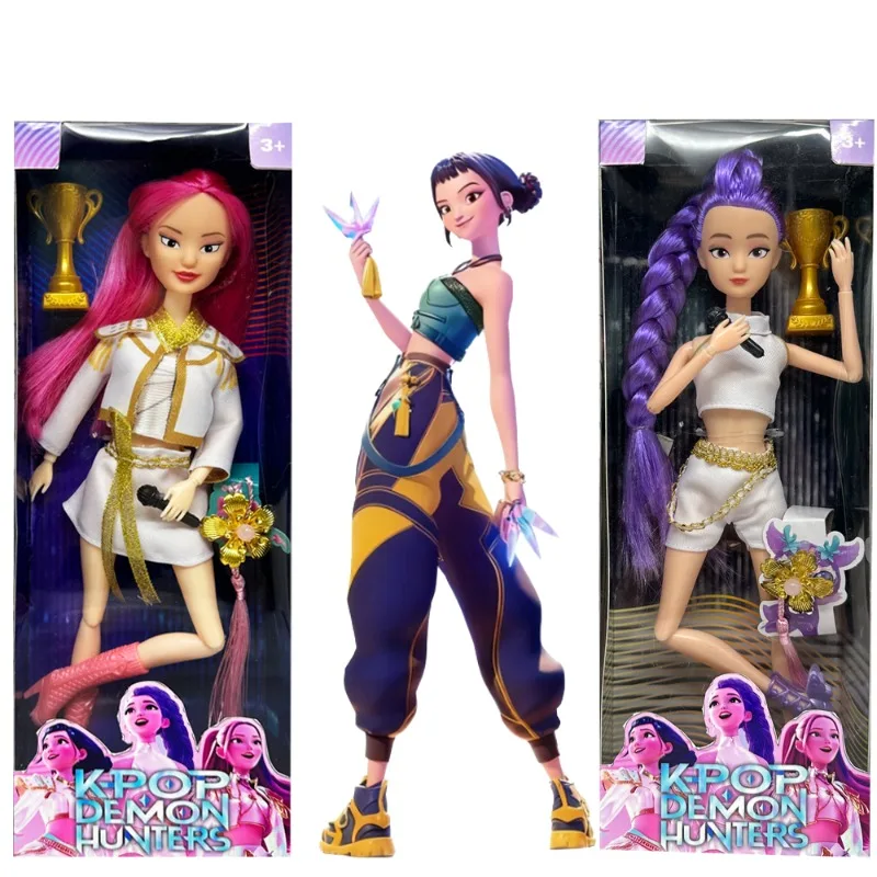 

2025 НОВАЯ фигурка Live-Action Kpop Demon Hunters, игрушка Rumi Mira Zoey Mira, тематическая песня красочных огней, подарки на день рождения для девочек