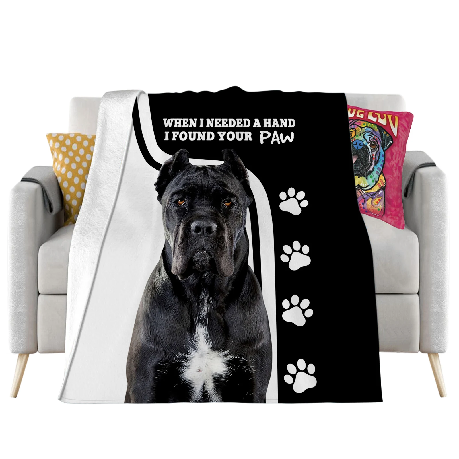 Cane Corso Flannel Blankets I Found Your Paw 3D Printed Throw Blanket Office Nap Travel Portable Quilts Dropshipping