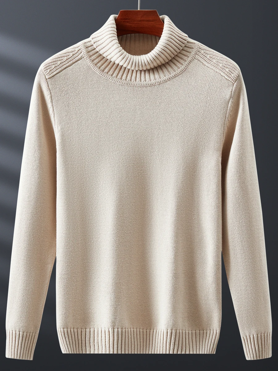 

Casual High Ne Long Sve Knitted Sweater for Men Loose Fit Color Comfortable Urban Sle Winter Faion M Knitwear