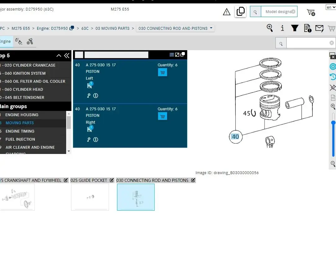 for Mercedes Benz M285 M275 E55 connecting rod piston SL65 AMG S65 AMG engine piston rings A2750301517 A2750300617