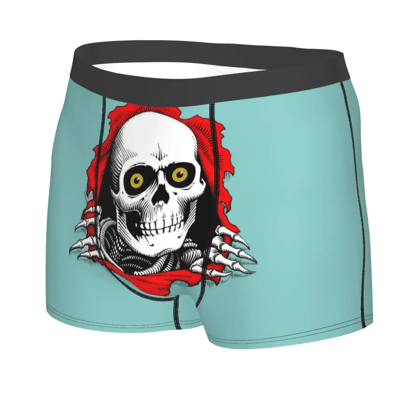Interesting Skull Patterns with Bullet Holes Underwear Men Stretch Boxer Briefs Shorts Panties Soft Sexy Underpants for Male