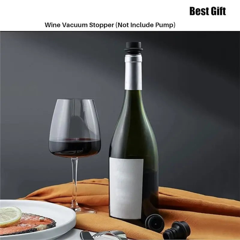 VEHO-12Pcs Vacuum Wine Stopper Set - Airtight Silicone Sealer Preserver For Red Wine Bottles, Keeps Wine Preserve Longer