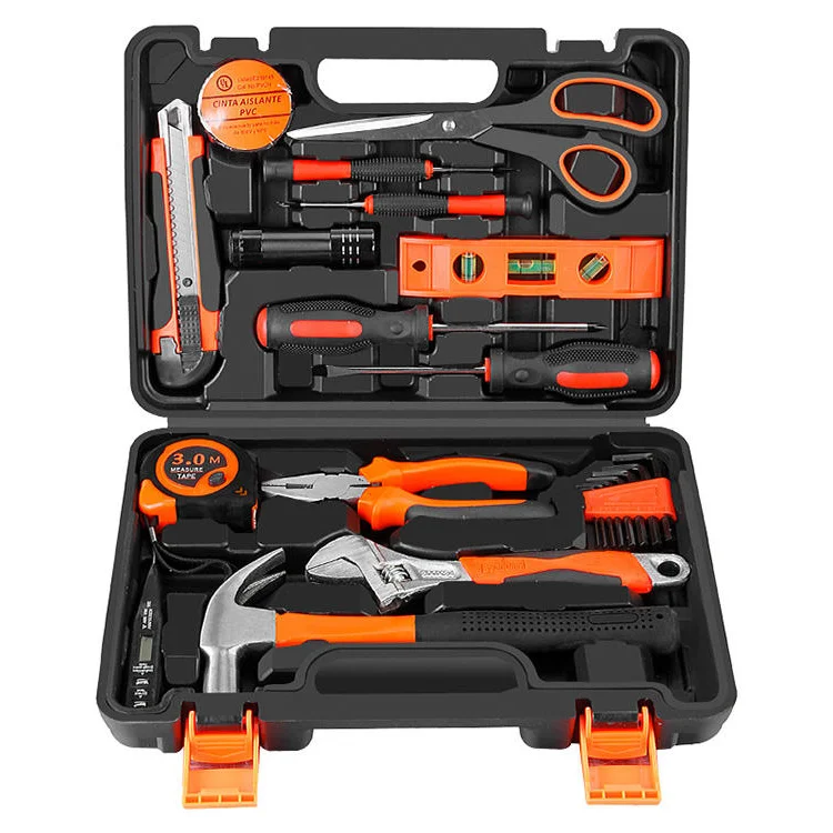 

Hot Sell 22 Pcs Potable Multifunctionhousehold Tool Set Daily Use Pliers Kit Auto Repair Tool Set Tape Hammer Car Hex Key