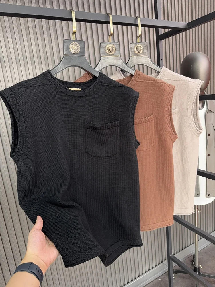 

Svip Luxury Knitted Cotton Vest Comfortable round Ne Casual Sle Men's Sweater Faionable Autumn Winter Warm Top