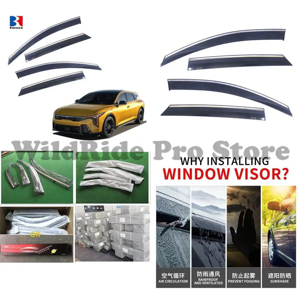 

1 set For Kia K4 2024 premium jet deflector PC deflector sun visor sunshade