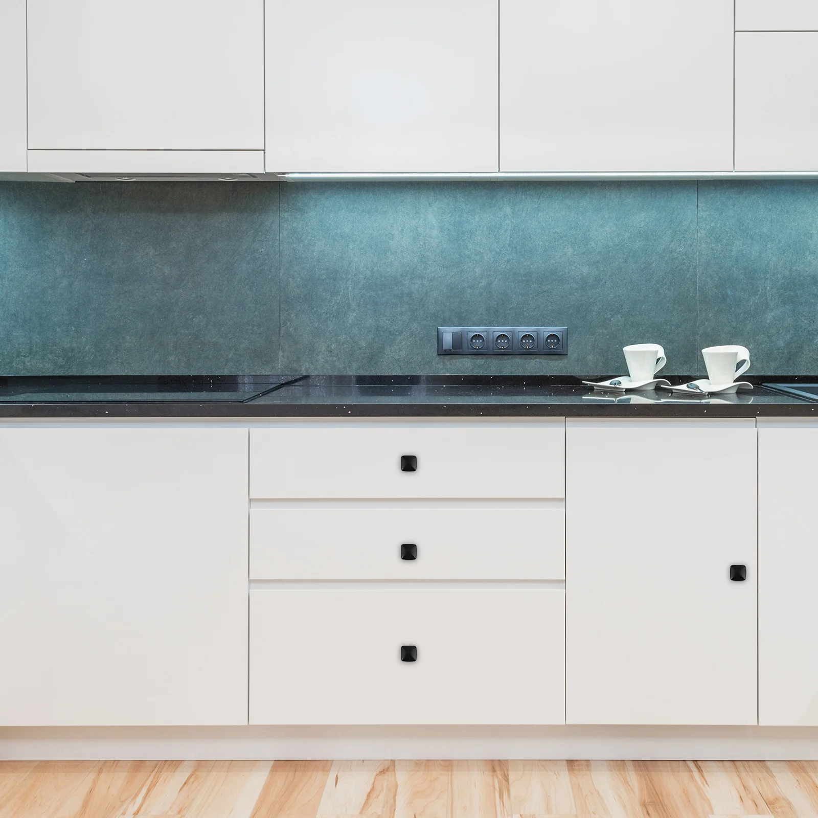 

12pcs Square Aluminum Cabinet Knobs Drawer Pull Handles European Style For Wardrobe Cupboard Door Dresser Hardware