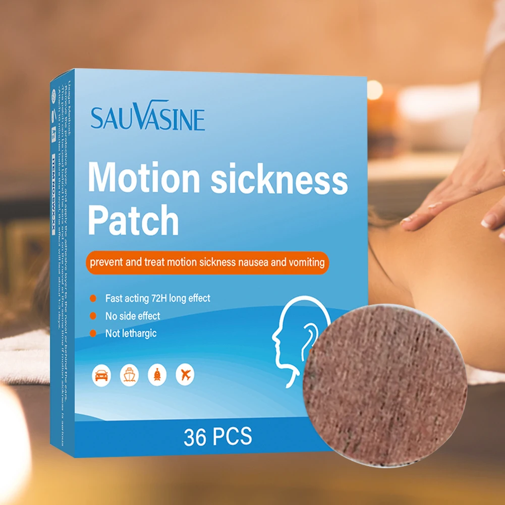 

Travel Motion Sickness Stickers 36pcs Portable Boat Seasickness Patch Natural Safety Mini Quick Long-Lasting for Ear-root Temple