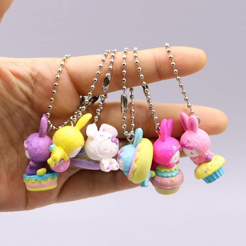 Sanrio Hello Kitty брелок кулон мультфильм косплей платье кролик кошка Радужный торт брелок для ключей камера кулон украшение сумки
