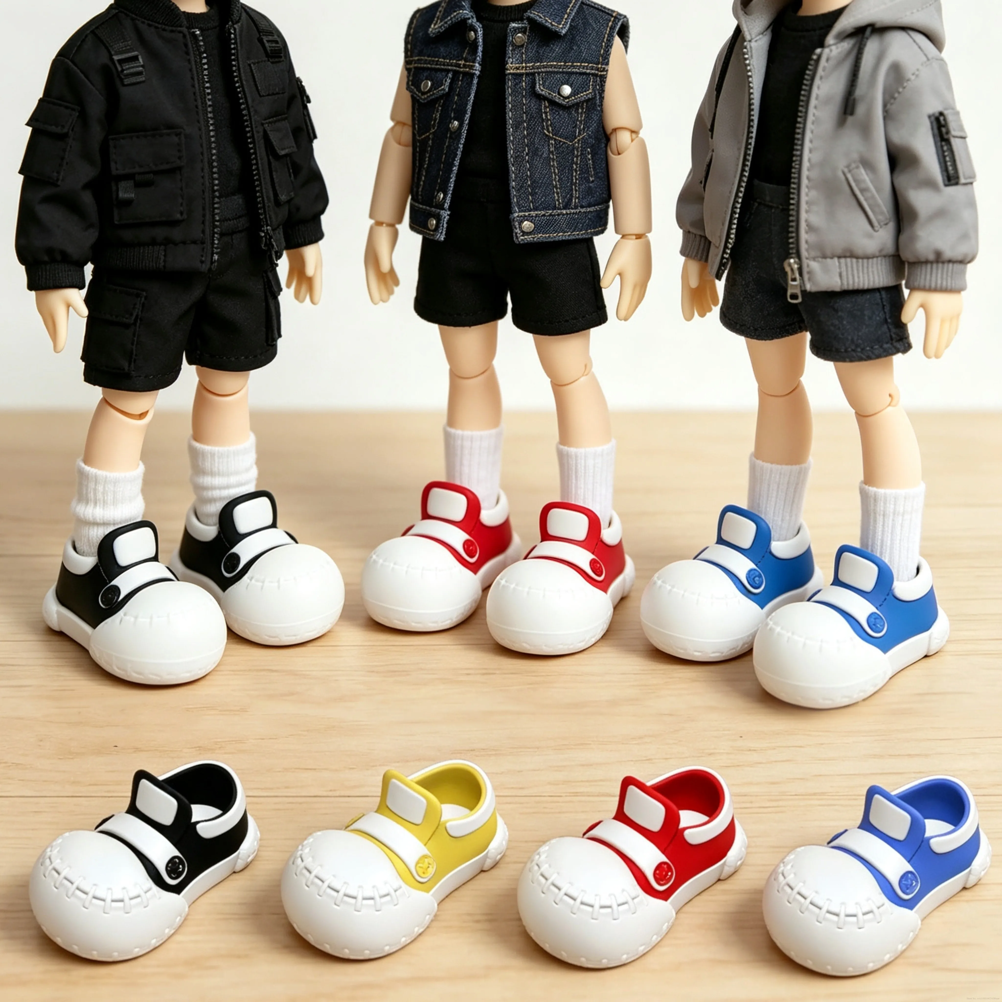1/12 Bjd Doll Shoes For Bjd Ob22 Fit Mitian Dajie Yaojing Special 6 Body Multi Casual Doll Sneakers PVC Bjd Doll Shoes