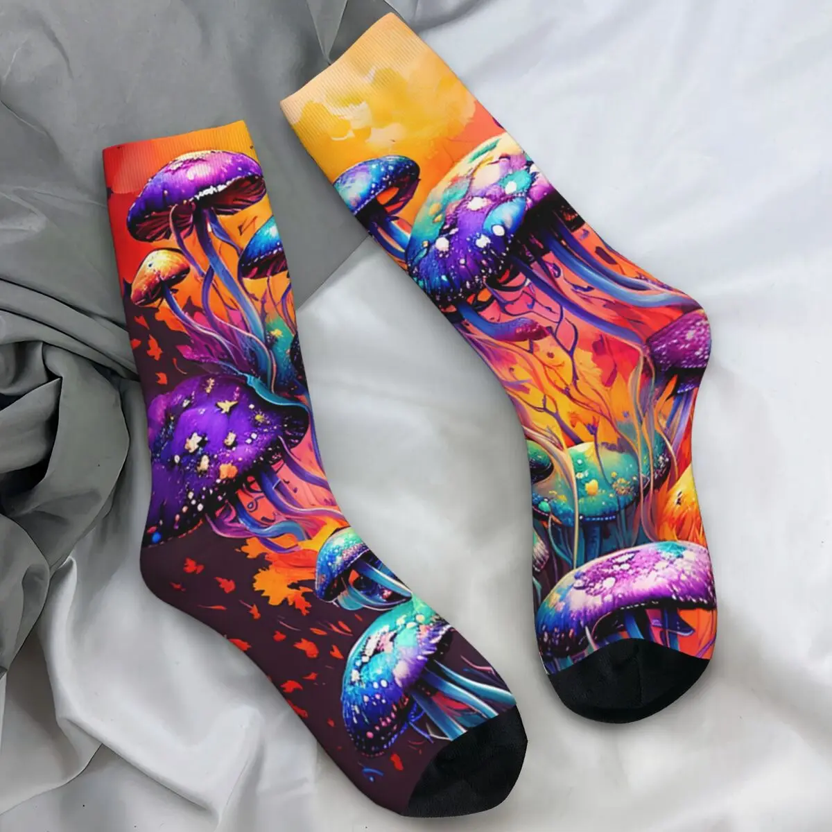 

Носки грибного цвета, зимние милые страшные чулки с растениями, забавные удобные носки унисекс, дизайнерские спортивные противоскользящие носки для бега