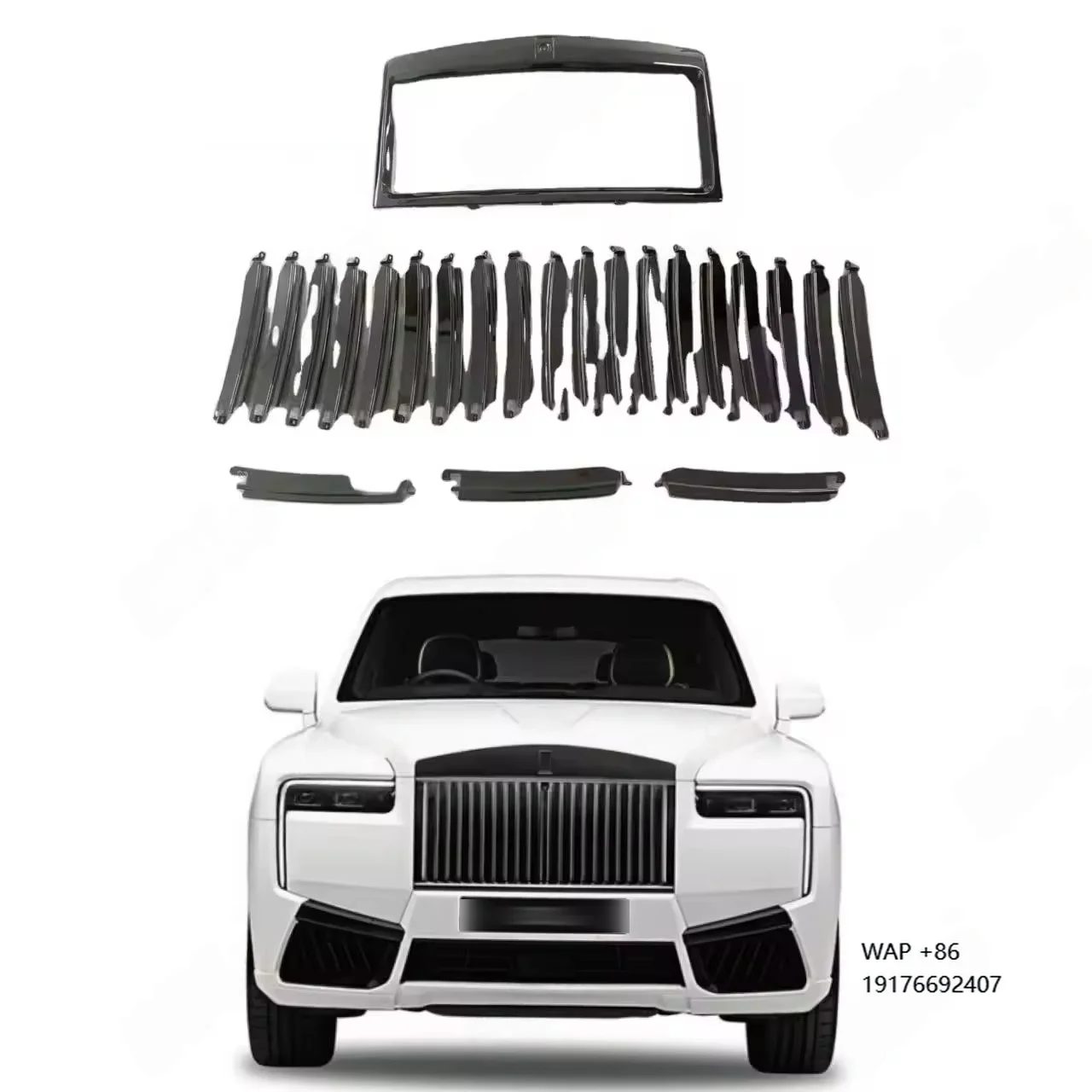 

Black Badge Kit for Rolls Royce Cullinan 2018-2024 Upgrade 2025 Body Kit Accessories Car Grille Bumper Trim Modification Parts