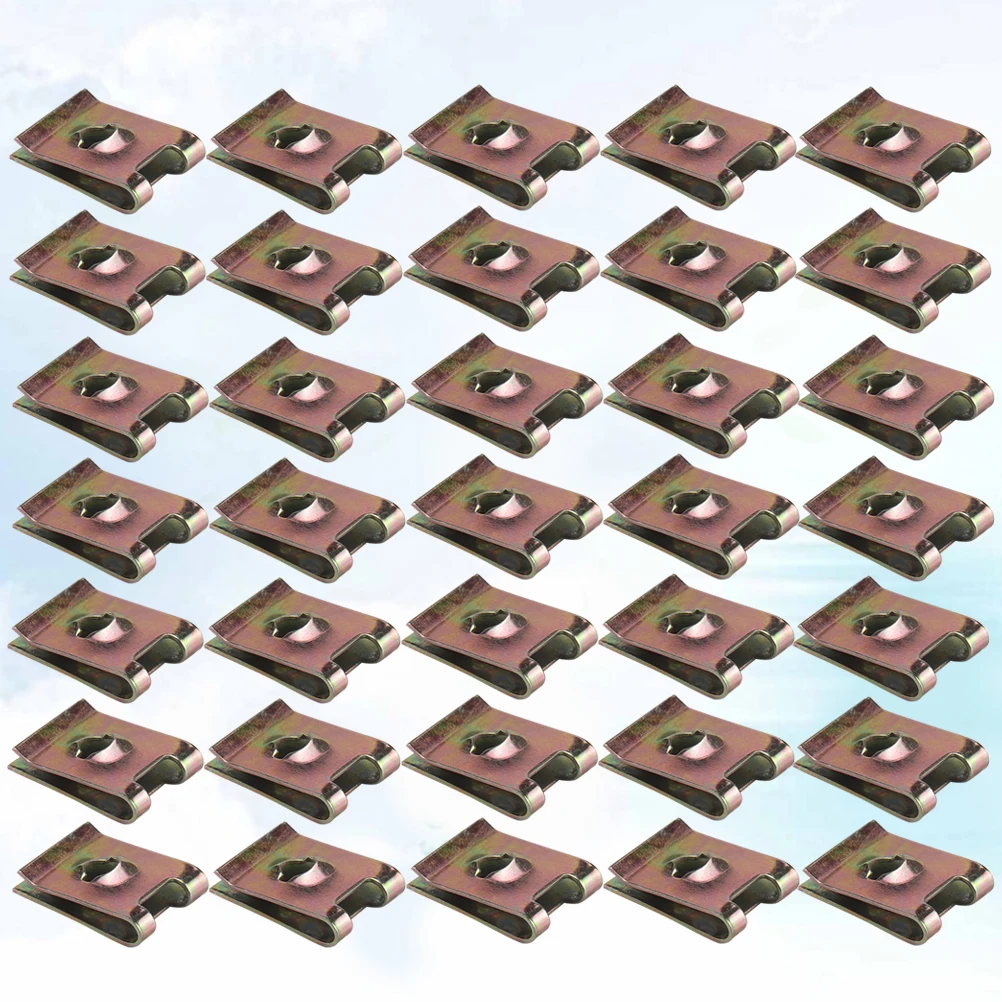 

50 Pcs U-shaped Reed Nut High Hardness Fasteners Motorcycle Parts Galvanized Car Door Functional