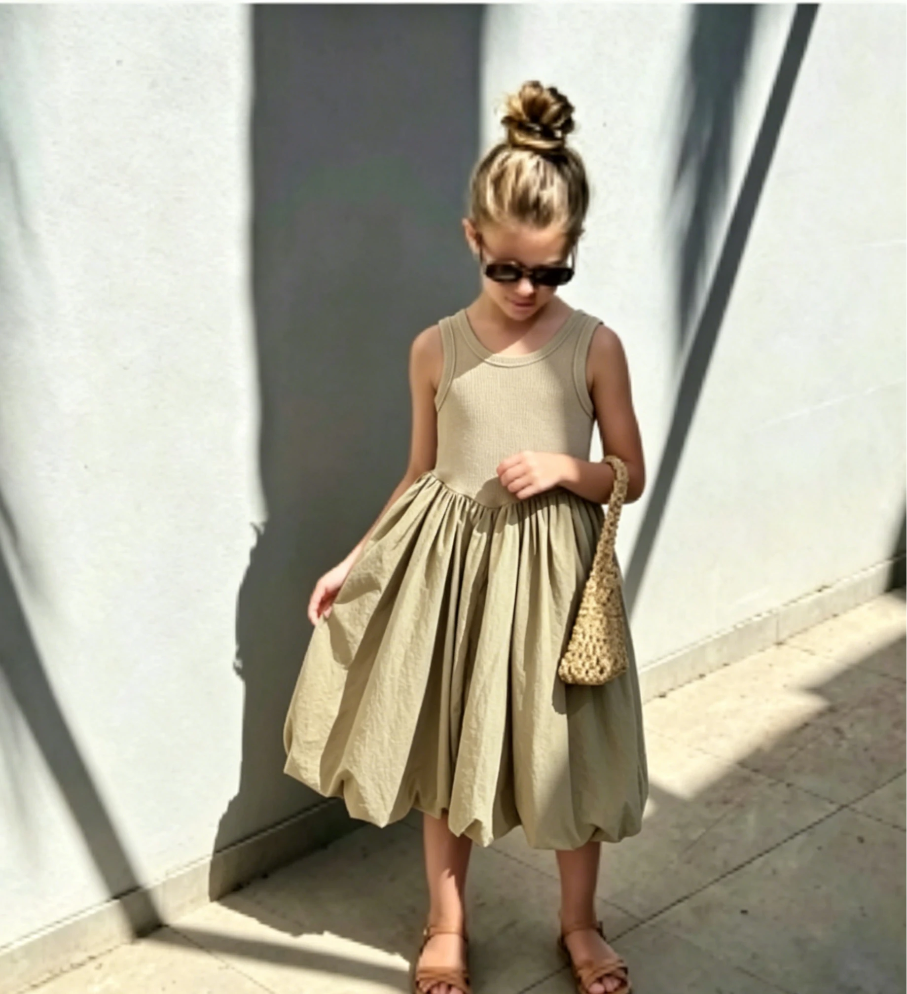 

Girls Dress Sleeveless 2026 Summer New Splicing Backless Vest Skirt Holiday Beach Dress Children Casual Dress
