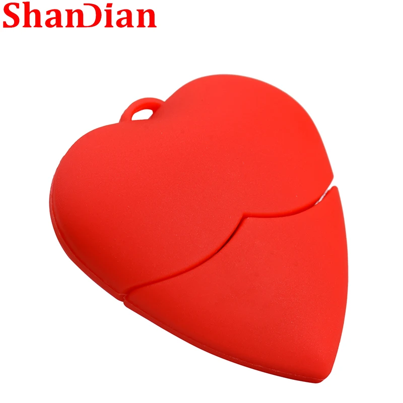 Gifts For Kids Red Heart 64GB USB Flash Drive Silicone 32GB Pen Drives Creative Gift 16GB Memory Stick 8GB Beautiful U Disk  2.0