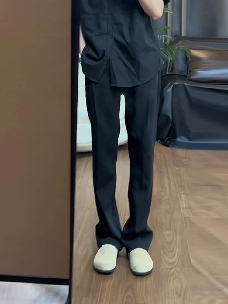 

Cleanfit Bla Ice Silk Men's Pants Slim Straight Casual Trousers Summer Thin High Street Sle Low Waist Breathable Men's Jeans