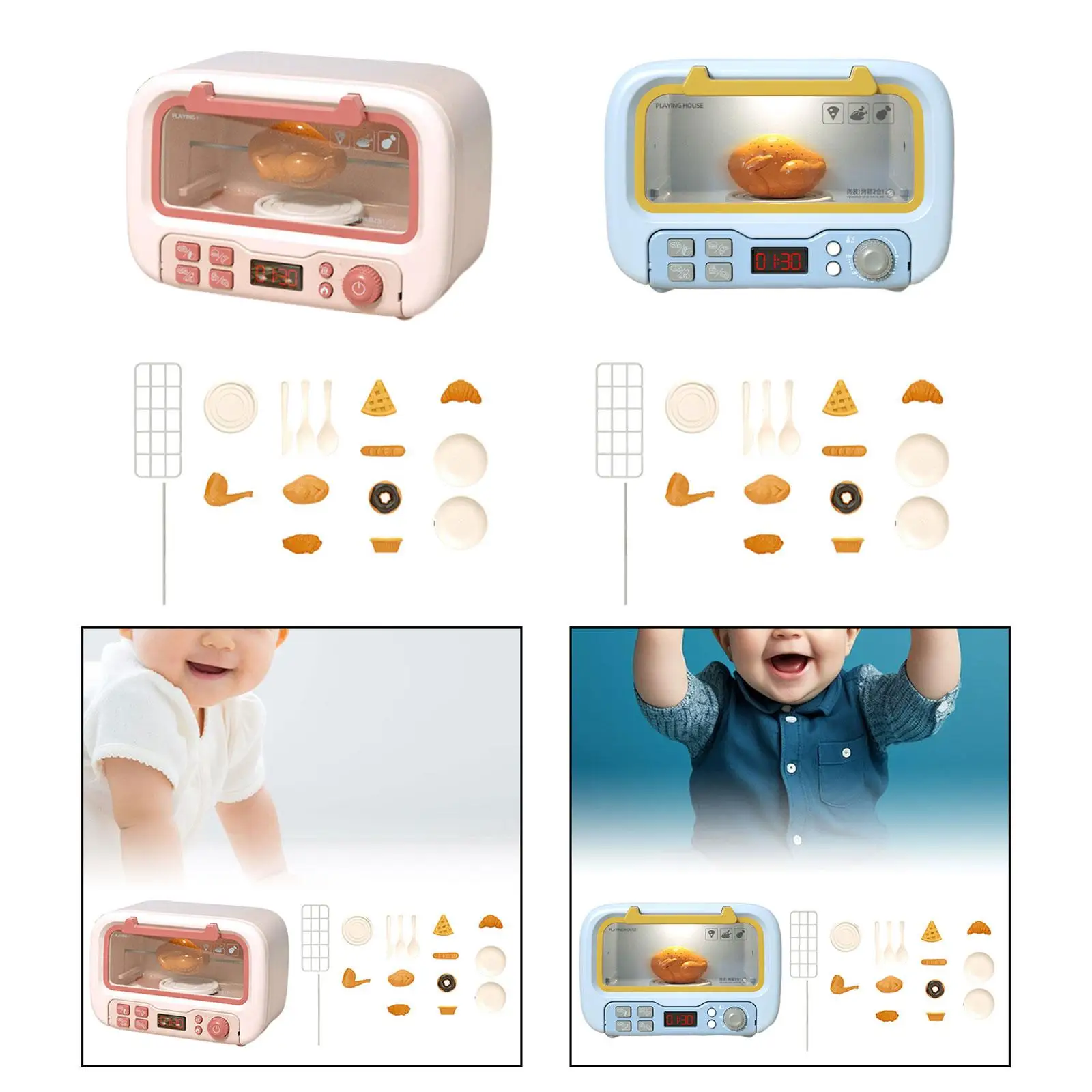 Kids Microwave Play Pretend Toys Realistic Toy Kitchen Appliances and Food Accessories for 3-8 Year Old Toddlers Kids Microwave Play Pretend Toys Realistic Toy Kitchen Appliances and Food Accessories for 3-8 Year Old Toddlers
