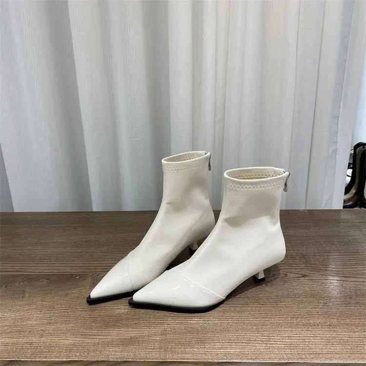 Women Ankle Boots Fashion Pointed Toe Low Heels Ladies Elegant Short Boot Thin Heel Chelsea Botas Botas De Mujer 2023