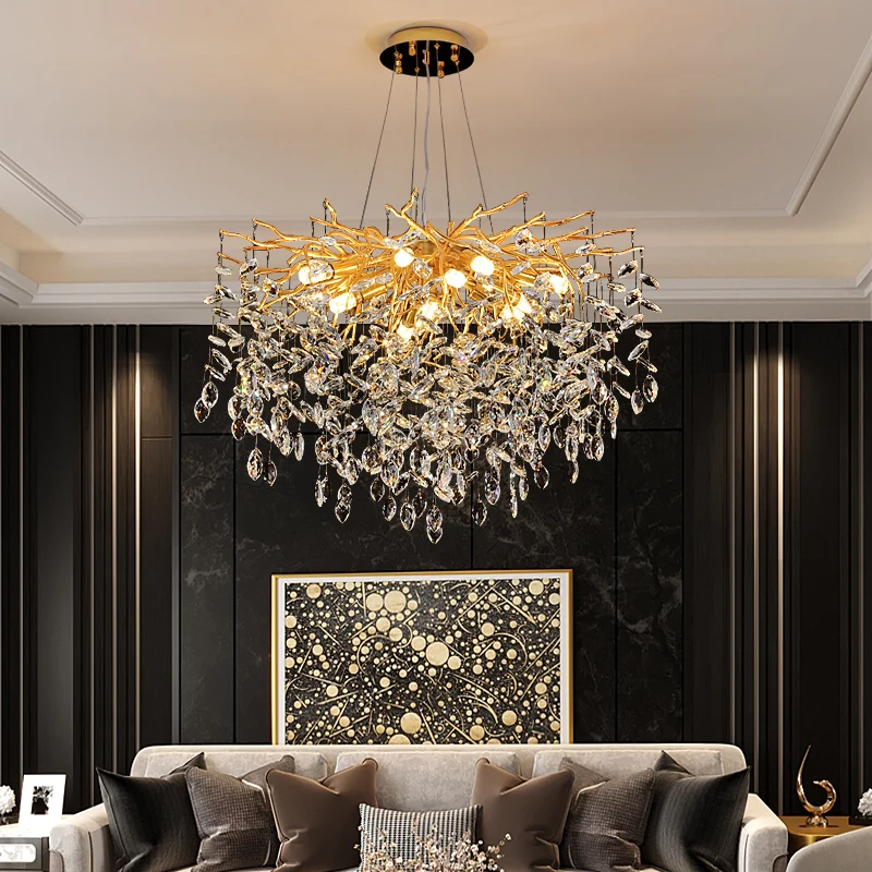 Modern Fashion Design E14 Crystal Led Pendant Lamp Light for Dinning Room Hotel Lobby Villa Mall Wedding Decor