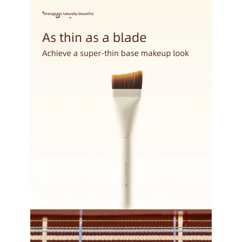 Orange Tang Makeup Brush Foundation Liquid Brush Ultra-thin Seamless Flat Head Fishtail Foundation Brush Makeup Artist