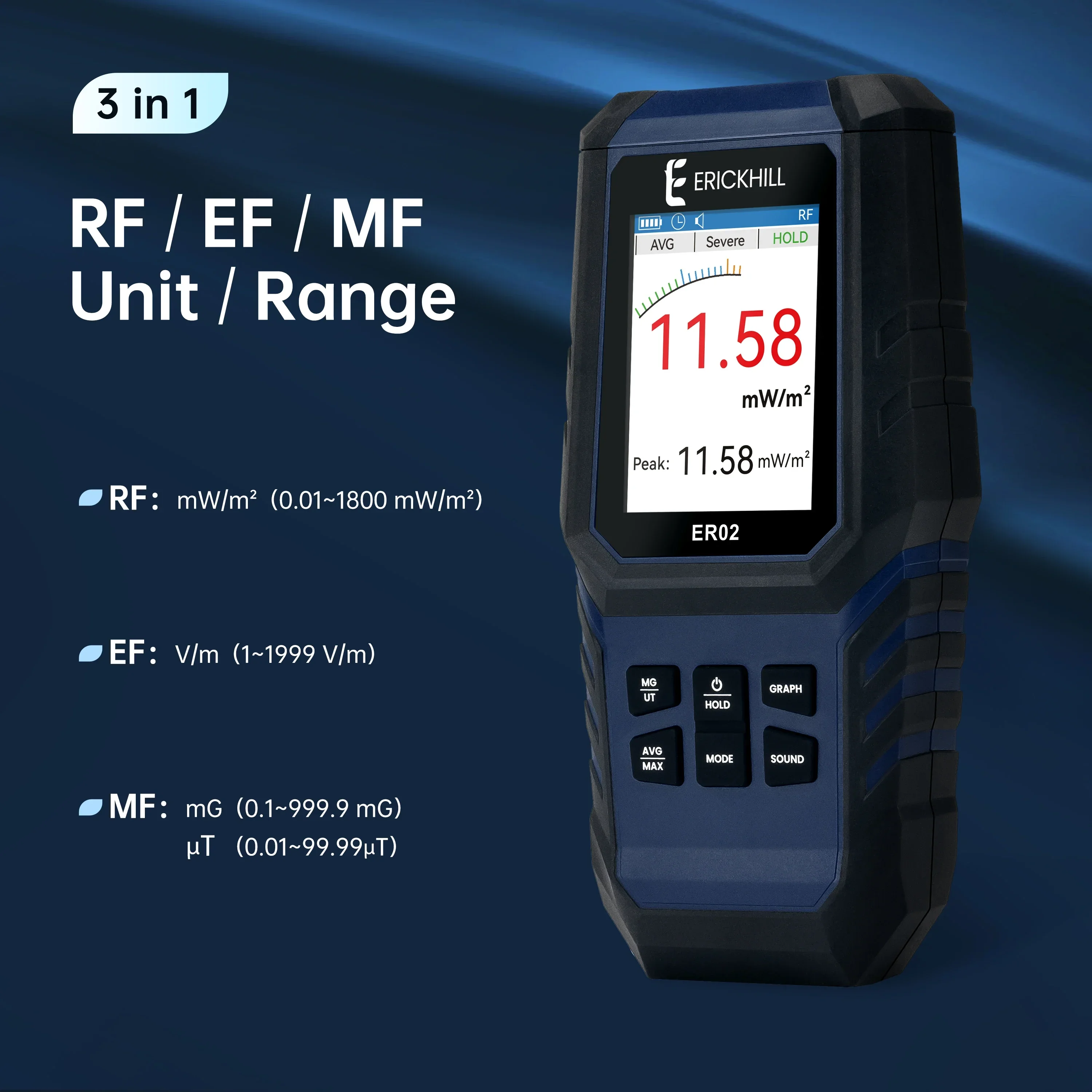 베스트셀러 EMF 미터 고스트 전자기 방사선 검출기 (자기장, 전기장 방사선 및 필드용)