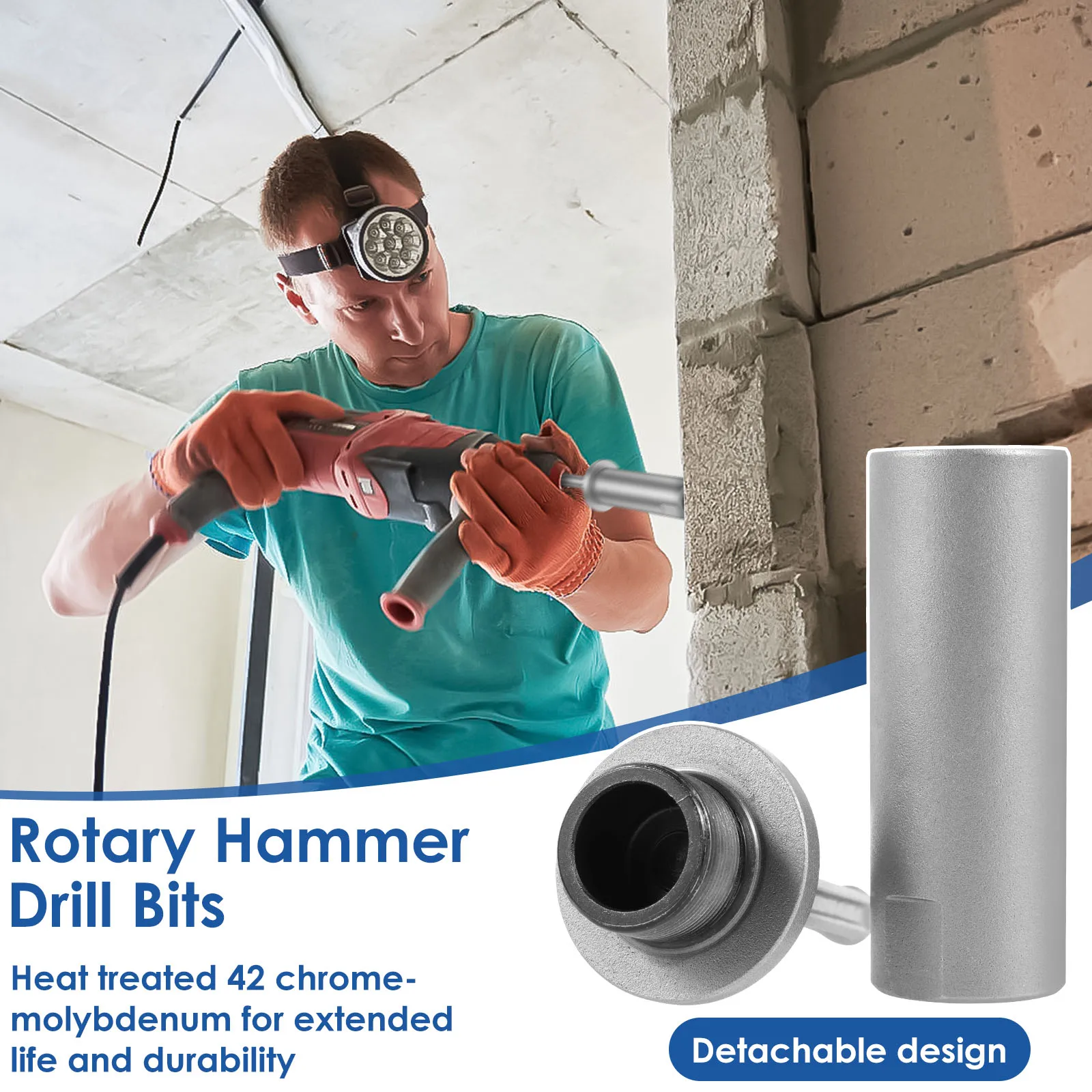 SDS Plus Ground Rod Driver Durable Hardened Steel SDS Plus Drill Earth Stake  Grounding Rod for All SDS Plus Rotary Hammer Drill