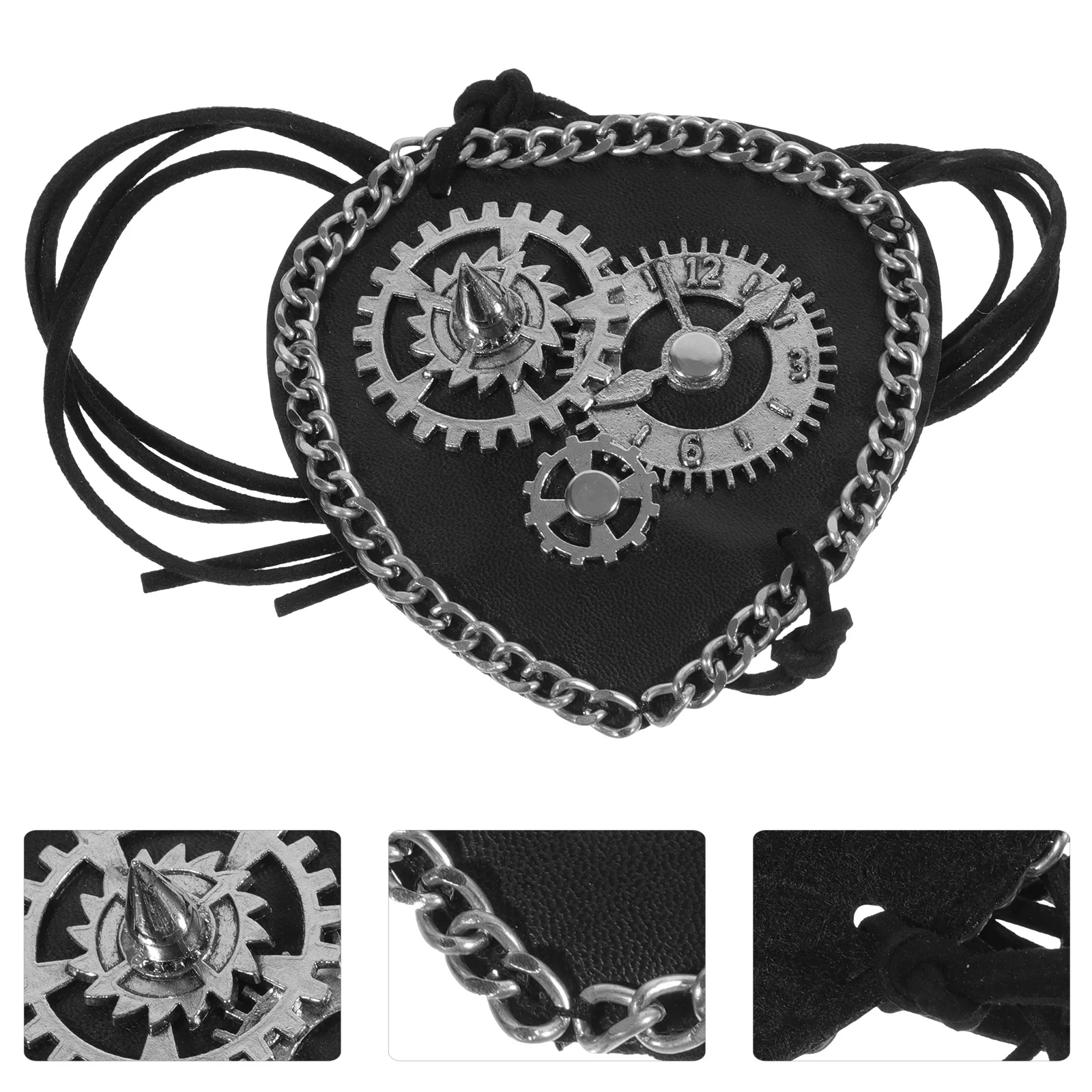 Single Eye Patch Retro Punk Style Lightweight Breathable Eye Cover For Halloween Party Cosplay Masquerade Adult Costume