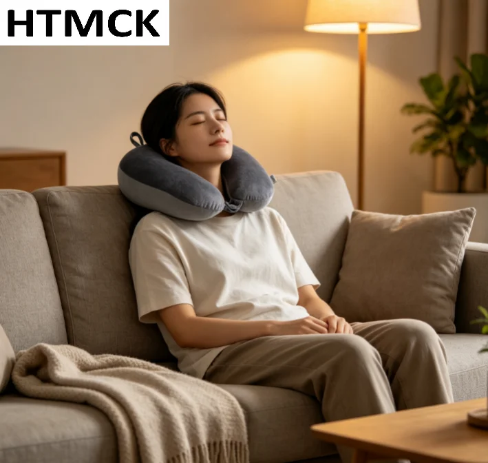 Simple Plush U-shaped Pillow Driving Travel Neck Pillow Nap Pillow Comfortable to Relieve Fatigue