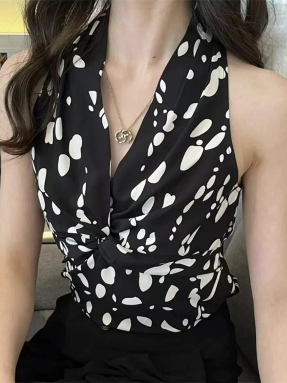 เสื้อกั๊กแฟชั่นผู้หญิง Sli Neline Svel ทรงสลิม ผ้าโพลีเอสเตอร์ สไตล์ลำลอง แบรนด์จีน สำหรับฤดูใบไม้ผลิและฤดูร้อน