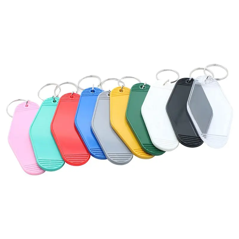 AEE6-Key Tags 10 Pcs Motel Hotel Sublimation Blank Keychain Rhombus Vintage Ornament Heat Transfer Keychain