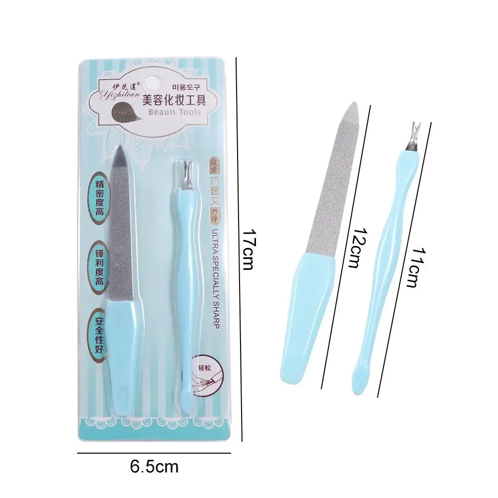 مزيل البشرة الاحترافي المقاوم للصدأ، مشابك متينة مزدوجة الجوانب من الجلد الميت، شريط تلميع الأظافر، صالون الأظافر #2