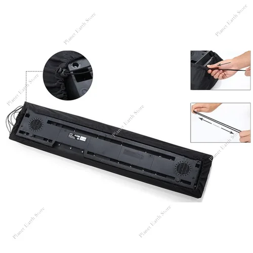 Imagen 2 del producto Cubierta antipolvo para teclado de Piano, 61/76/88 teclas, para Pianos eléctricos digitales, cubiertas para teclado de Piano transpirables, ajustables y lavables