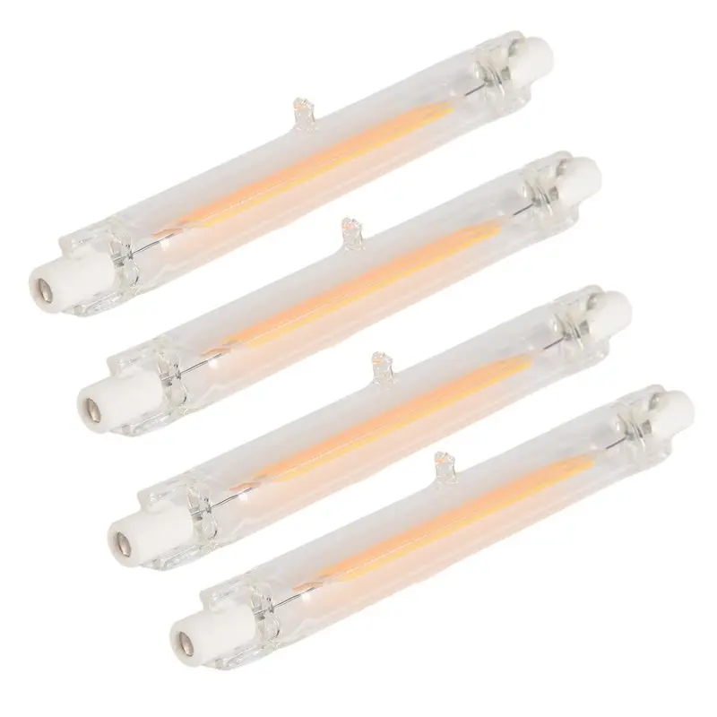 Hot SV-8X High Power 10W LED R7S COB Glass Tube 118Mm COB Light Bulb AC220V LED Tube Replace Halogen Lamp Warm White