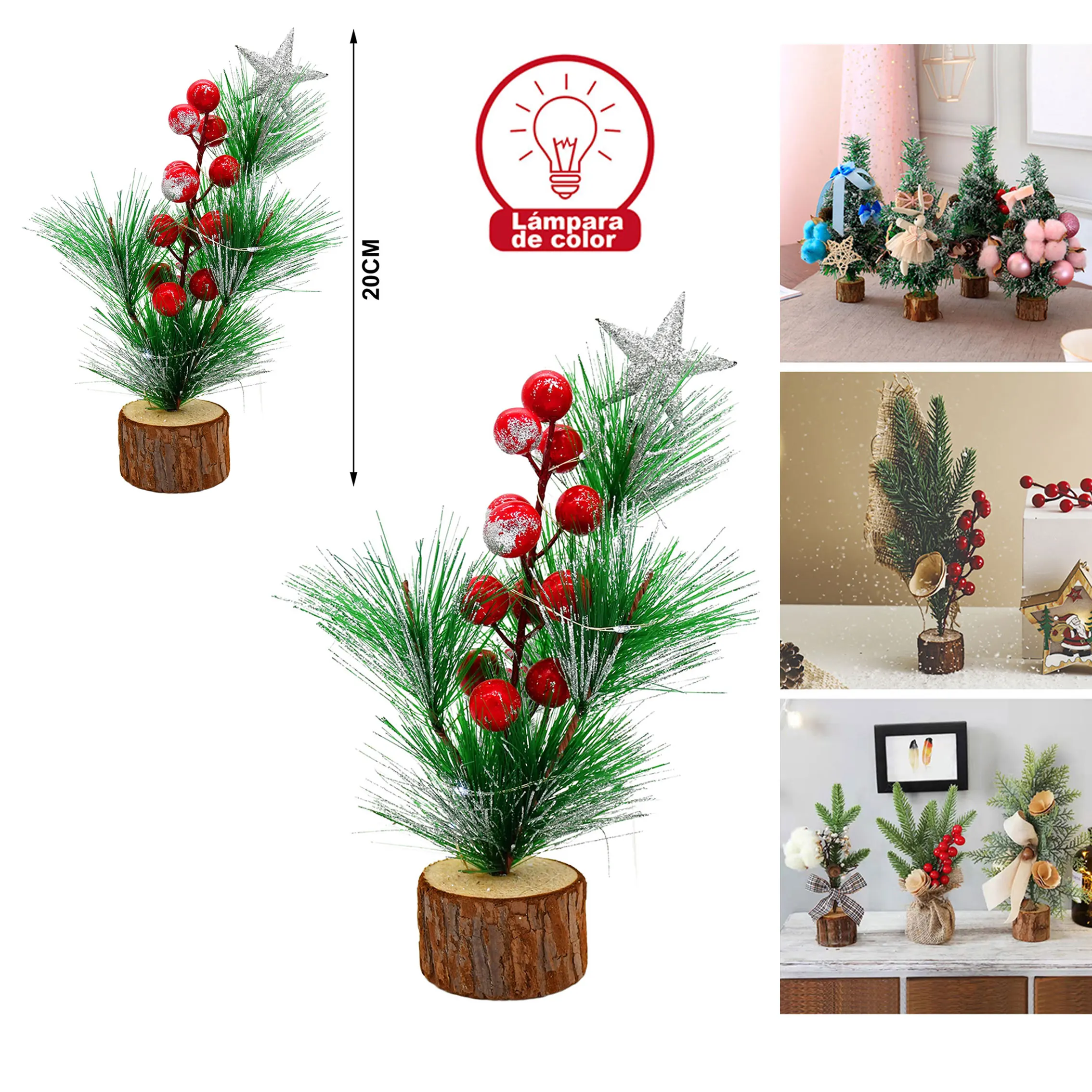 Simulated Plant Pine Needles Berries Tabletop Christmas Tree Home Window Christmas Ornaments Ornaments Creative Home Decoration