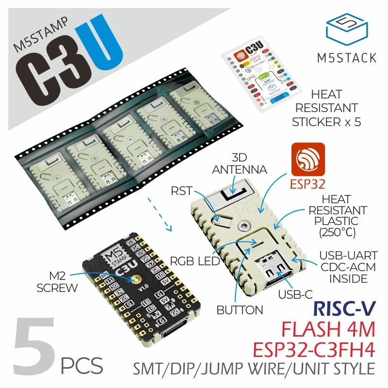 

M5Stack Stamp C3U IoT development board for the Internet of Things EPS32 C3 Programmable development board