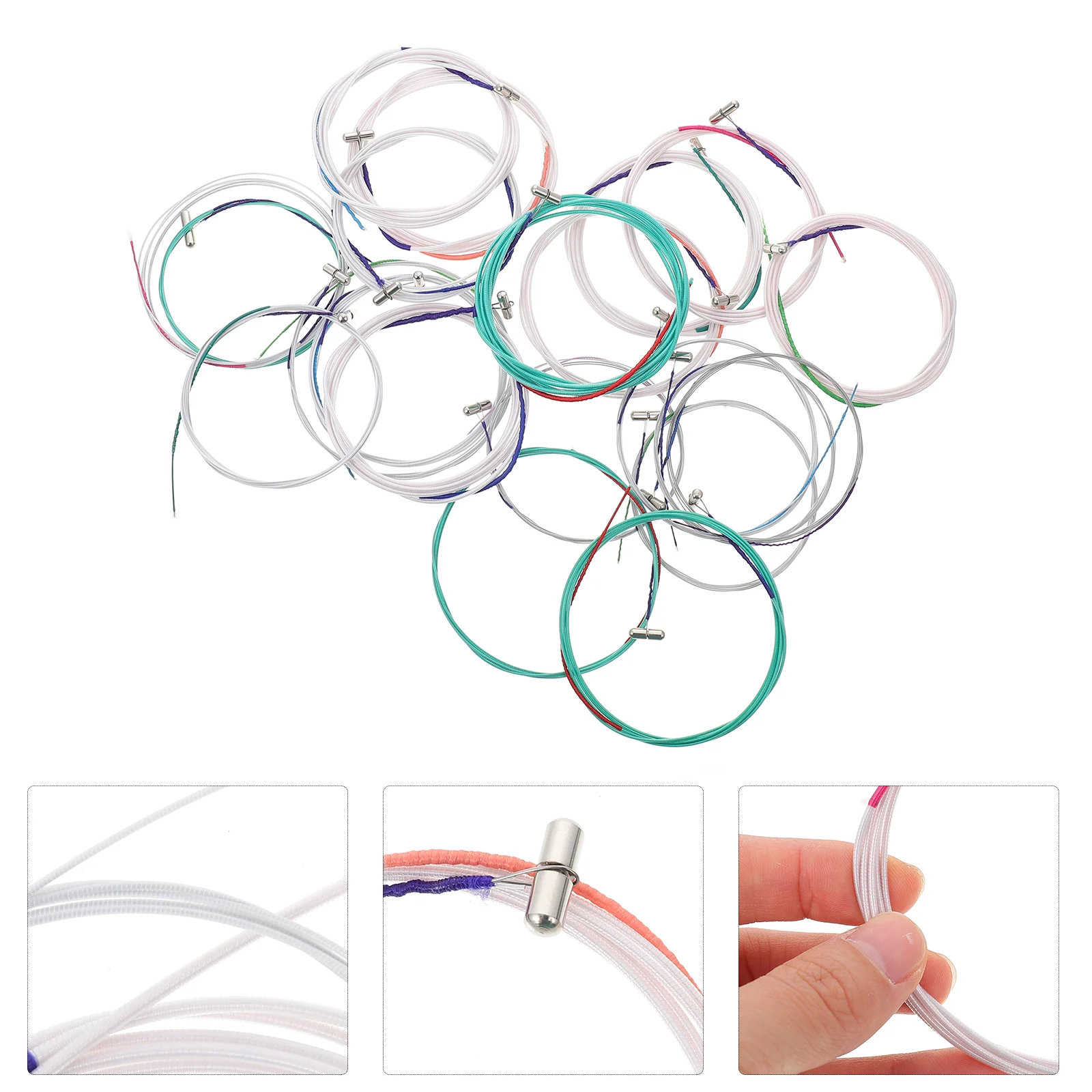 21 Pcs Music Accessories Strings Practical Tools Applique Chinese Parts Steel Core Nylon Durable