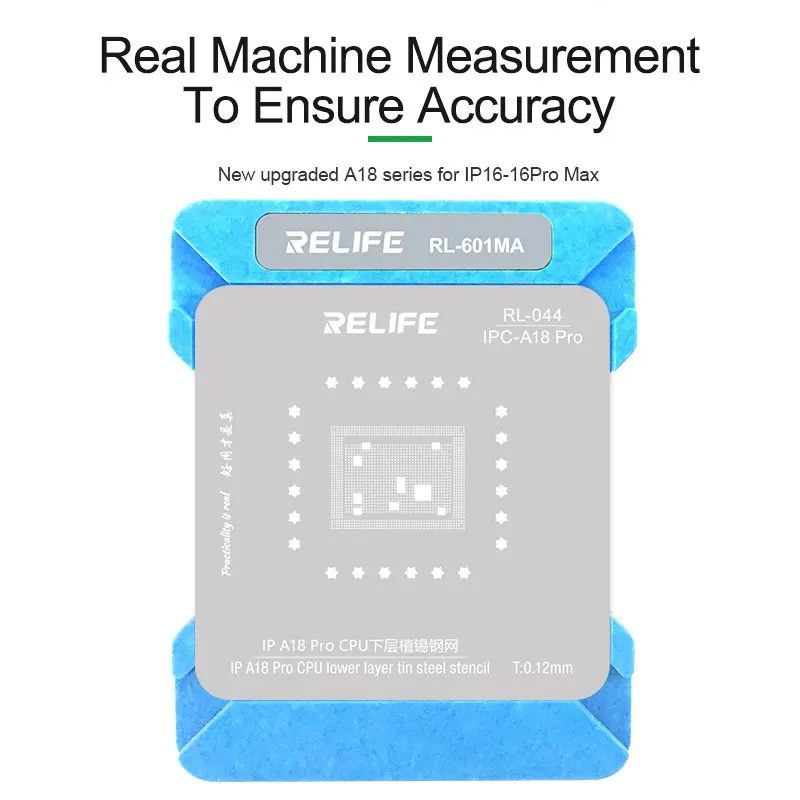 RELIFE RL-601MA CPU BGA Reballing Stencil Magnetic Platform For iPhone A8-A18 Pro IC Chip Repair Rework Tin Template Solder Kit