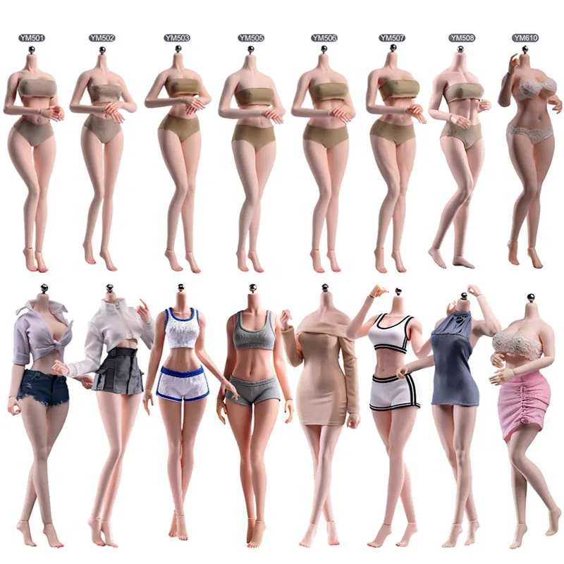 

YM501 YM502 YM503 YM505 YM506 YM507 YM508 YM610 1/6 Female Seamless Body with Details 12'' Pale Normal Suntan Action Figure Doll