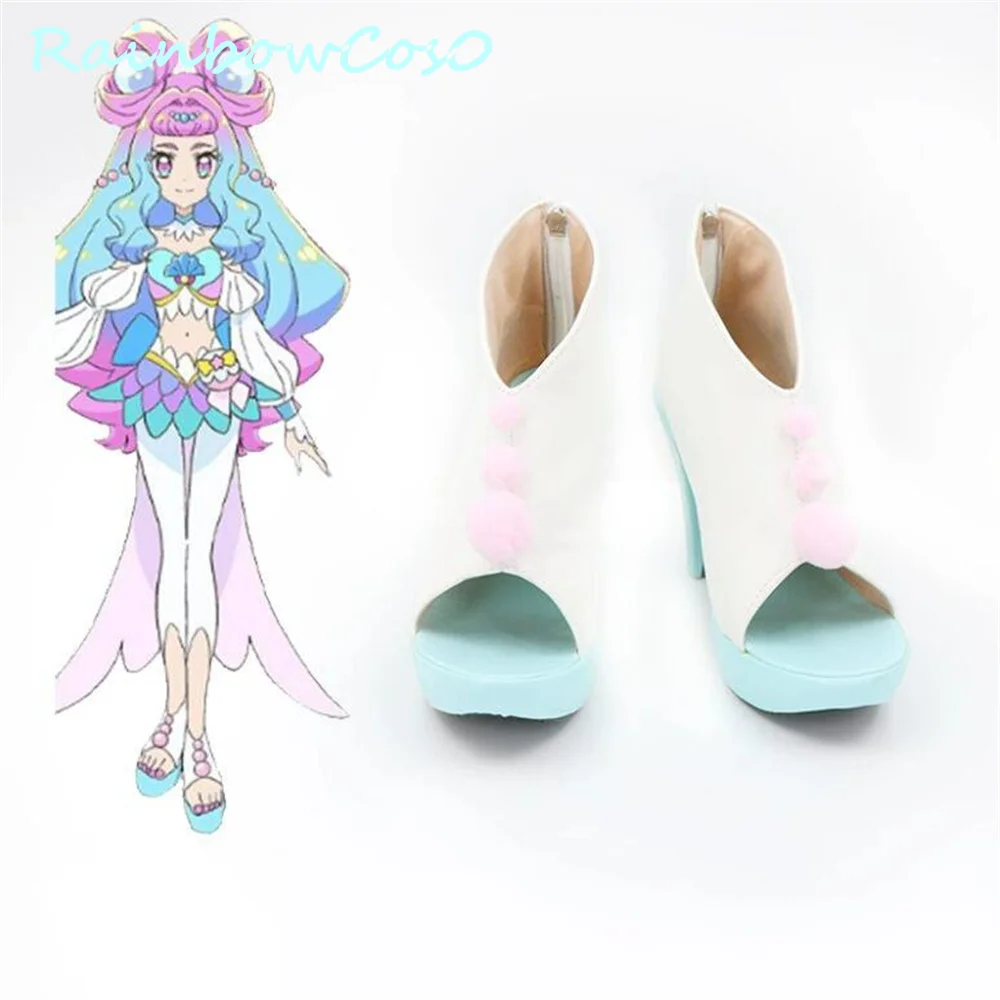 

Лаура тропический румян! Обувь для косплея Precure, сапоги, аниме, Хэллоуин, Рождество, RainbowCos0 W3708